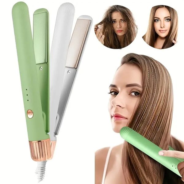 

portable 2-in-1 hair straightener and curler for women - perfect for salon, home, and travel use, Black