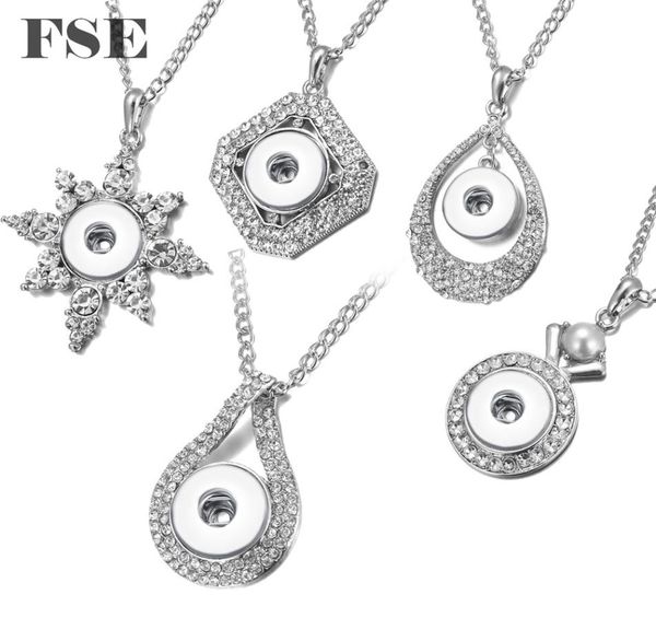 

5pcs multi styles 18mm snap charms pendant necklace fit 18mm ginger snap button 1820mm rhinestone pendant snap jewelry4130714, Silver