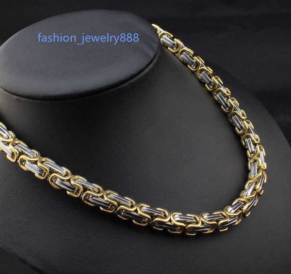 

heavy men's jewelry byzantine chain gold silver duotone necklaces bracelets set