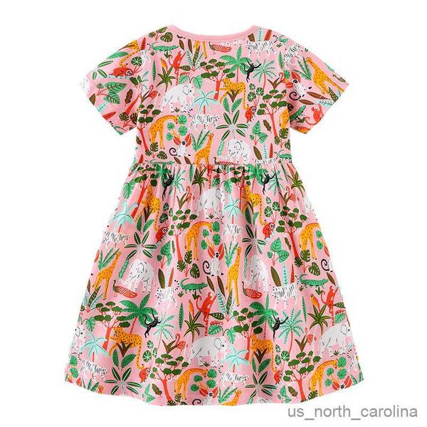 

girl's dresses european and style girls' dress summer printed short sleeved princess dress round neck cute children's dress r, Red;yellow