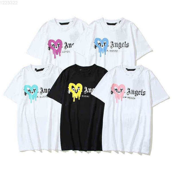 

smmq men's t shirts designer of luxury t shirt brand palms angels angel t shirt pa clothing spray letter short sleeve spring summer tid, White;black