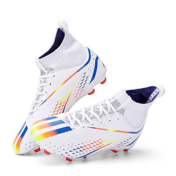 

2023 new womens mens high football shoes tf ag professional soccer boots youth sports training shoes black white blue