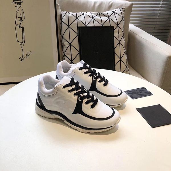 

thick soled casual shoes women platform travel leather lace-up sneaker cowhide fashion lady letters flat designer running 2020, Black