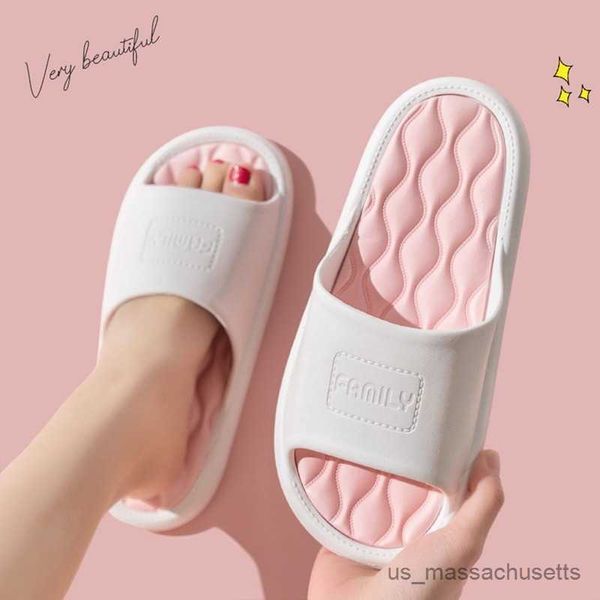 

slipper fashion concise women' slippers 2023 new summer home flat lightweight bathroom slippers comfort massage women indoor r230816, Black;grey