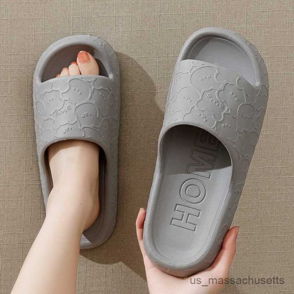 

slipper home cloud slippers woman bear funny summer sandals men flip flops beach soft thick bottom flat shoes female male r230816, Black;grey
