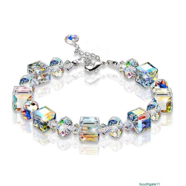 

0eox bracelet bangle selling diamond crystal shining ab color exquisite luxury fashion accessories, Black