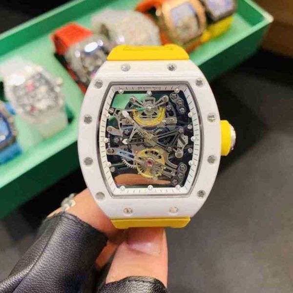 

multi-function superclone luxury mens mechanics watch richa milles wine barrel rm17-01 series 2824 automatic mechanical white pottery tape