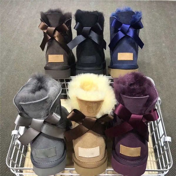 

winter australia bailey bow ankle boots classic mini ugglies snow boot designer girl women wggmen fur booties chestnut black grey luxury fas