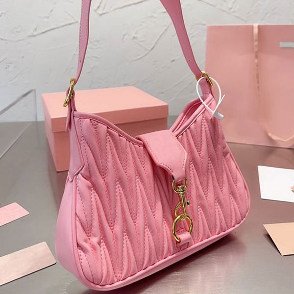 

shoulder bag women handbag hobo purse metal hardware buckle pleated style cowhide genuine leather fashionable women's bag zipper open