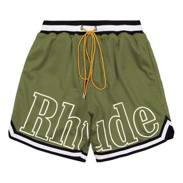 

designer shorts rhude shorts mens mesh short set fashion beach elastic band pants men street wear red blue black purple pants, White;black
