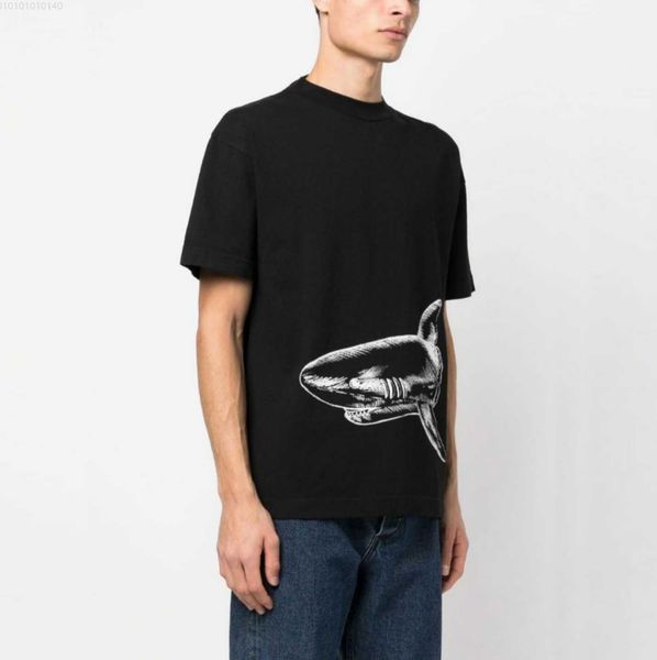 

9til men's t shirts fashion clothing pa tees tshirts palmes angels new shark print short sleeve t shirt for men women luxury casual cot, White;black