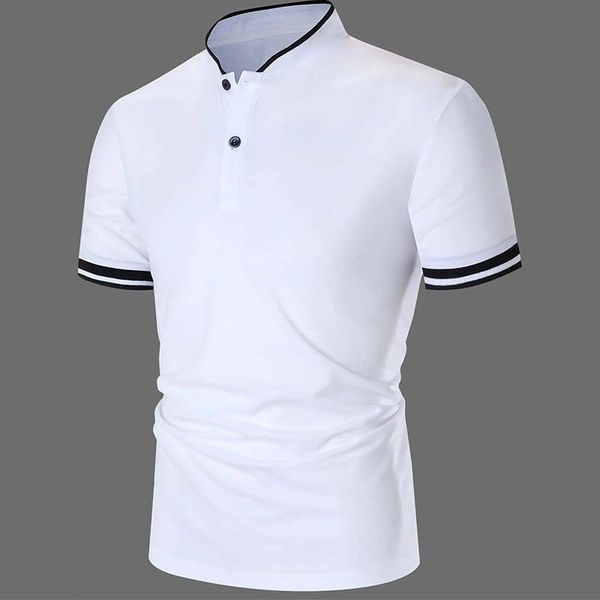 

mens polos summer casual shortsleeved polo shirt office fashion stand collar tshirt breathable clothing 230815, White;black