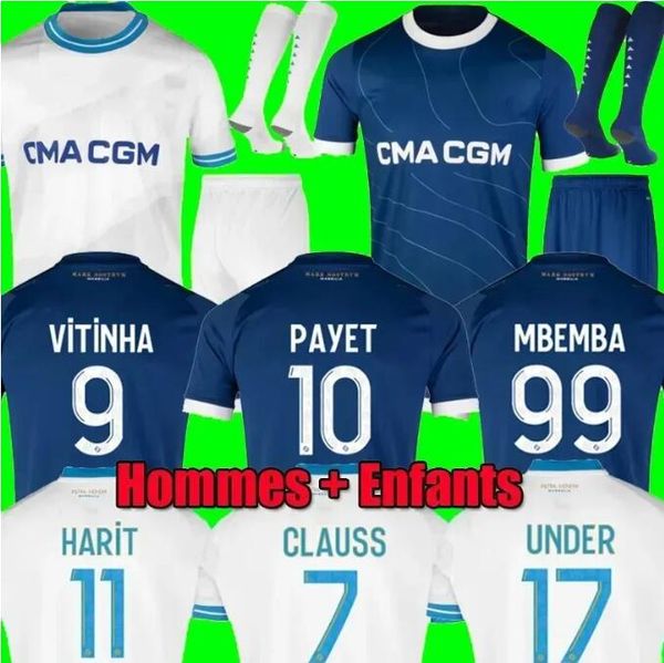 

23 24 marseilles soccer jerseys 2023 2024 alexis payet clauss gerson guendouzi veretout under harit kondogbia ounahi maillot de foot footbal, Black;yellow