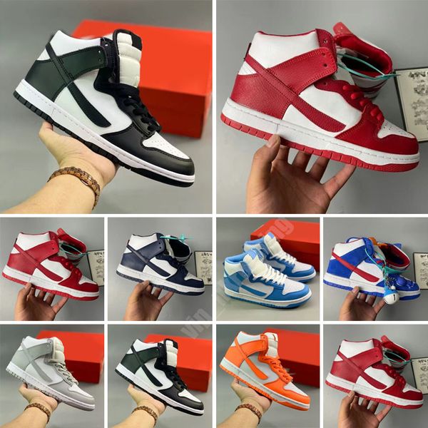 

running shoes mens trainers dunksd high sneakers light chocolate championship navy panda crimson tint dark russet game royal green men women, Black