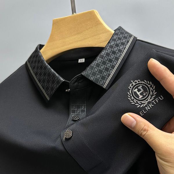 

mens polos luxury brand printed short sleeve polo shirt shirt for men summer ice silk cool breathable relaxed paul tshirt 230815, White;black