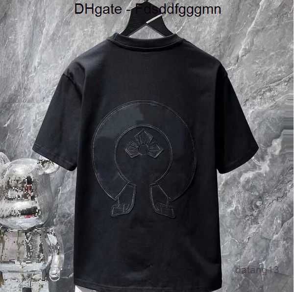 

classic fashion ch mens t shirts sanskrit letter t-shirt horseshoe cross pattern tshirts designers hip hop t-shirts woman summer tees 15 tr, White;black