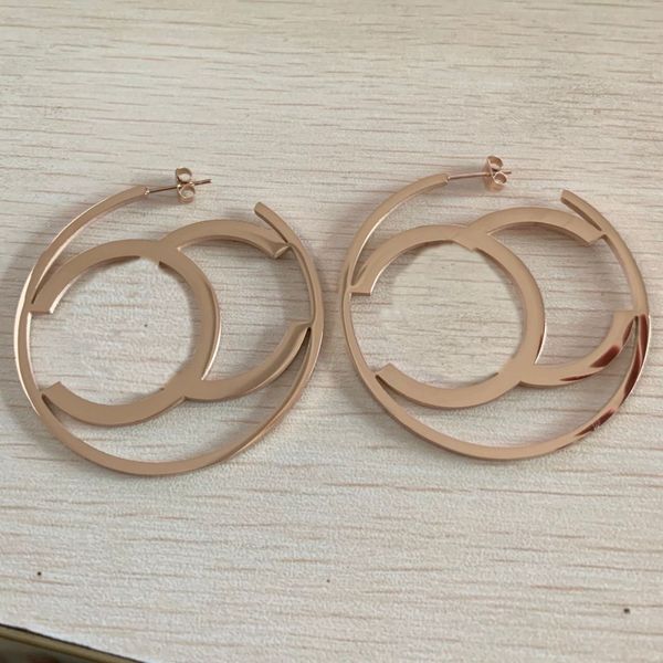 

rose gold women fashion designer stud earrings big size brand hoop luxury style engagement earring, Golden;silver