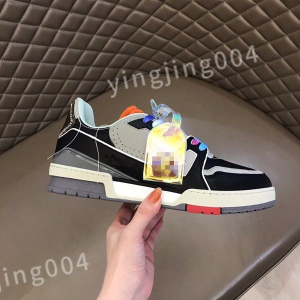 

new luxury designer brand men women casual shoes track white black sneakers gomma leather trainer printed platform running shoes size 39-44