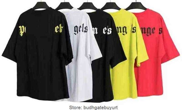 

6elf men's t shirts 2022 designer of luxury t shirt brand palms angels angel t shirt pa clothing spray letter short sleeve spring summe, White;black