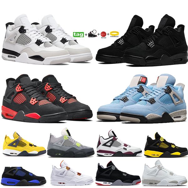 

mens jumpman 4 basketball shoes designer 4s military black cat game royal red thunder university blue men women sneaker bred white oreo se n