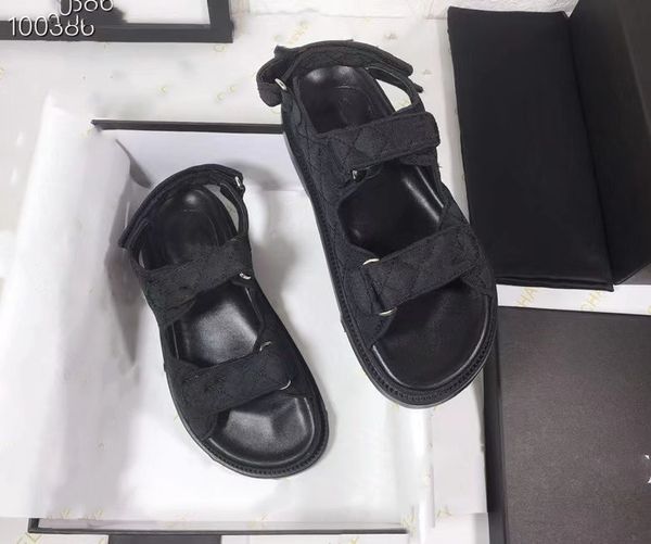 

sandals women designer slippers suede leather slide blue green canvas beige sable luxury slipper casual 0817, Black