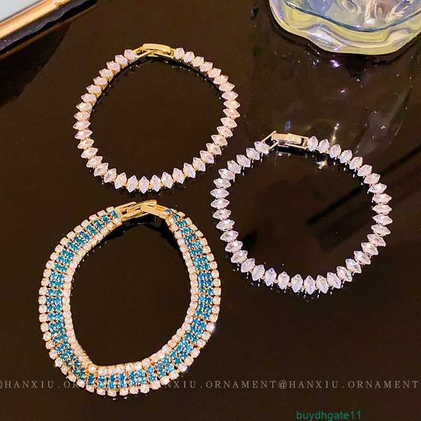 

9tit bracelet bangle zircon geometry commuter claw chain small design sense light luxury fashion versatile handicraft for women, Black