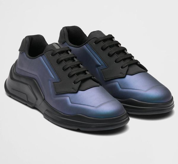 

luxury mens casual shoes bouncing sneaker white calfskin leather and summer walk sneakers low lace up rubber soles light trainers with box 3, Black