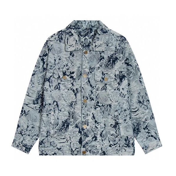 

new men's jackets mens women's denim jackets luxury brandlvs designer men highs quality jackets casual lovers coat destroy roses, Black;brown