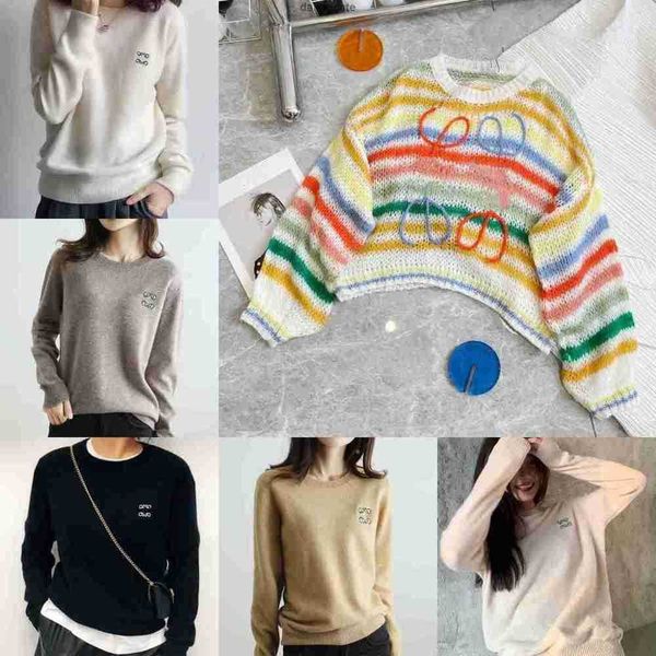 

mens designer pullover round neck long sleeve outdoor casual street sweater jacket fashion winter warm clothing embroidered knit loewees sk0, White;black