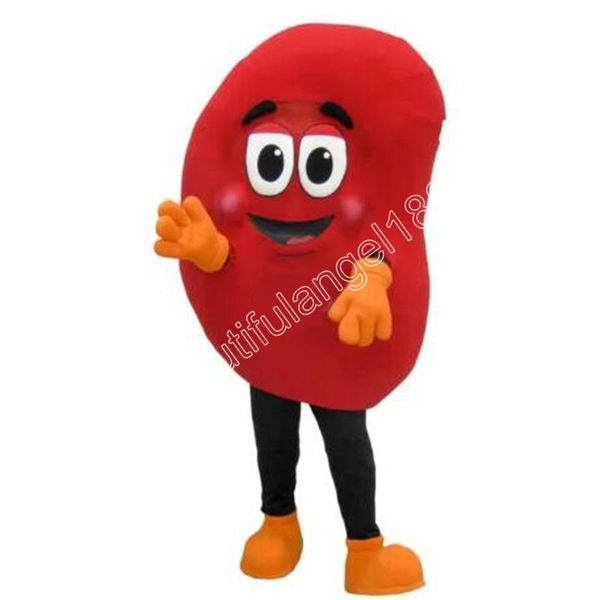 

red kidney mascot costume cartoon character outfit suit halloween party outdoor carnival festival fancy dress for men women, Red;yellow