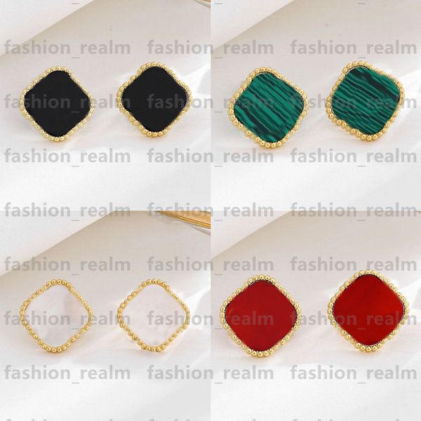

four leaf clover earrings designer jewelry stud earring glamour ladies butterfly luxury jewelry for women fashion bangle titanium steel allo, Golden;silver