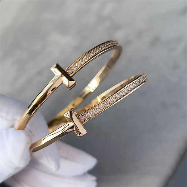 

bracelets designer for women gold bangle t bracelet designer jewelry classic alloy zircon titanium steel rose gold color 4 styles charm brac, Black