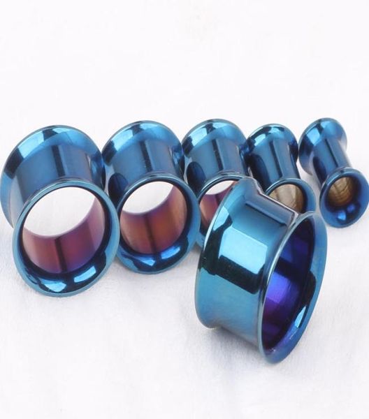 

ear plug tunnel f79 mix 516 mm 70pcslot stainless body piercing jewelry blue double flared flesh gauge9685318, Silver