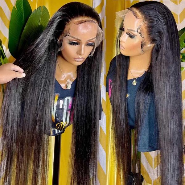 

2023 selling lace wig women's long straight hair lace wig set 230816, Black