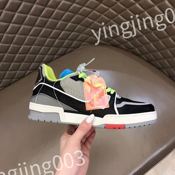 

new luxury designer woman shoe leather lace up men fashion platform sneakers white black mens womens casual shoes chaussures size 39-44 rd10