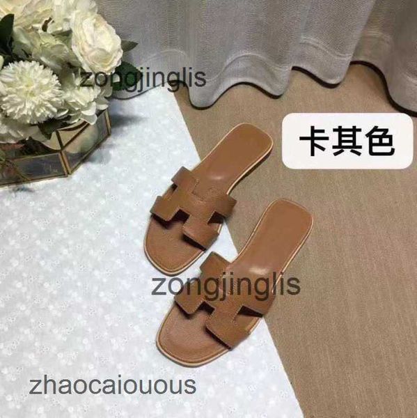 

shoes baida ermz sandal 2023 women's slipper oran slippers bear designer summer color matching leatflat sandals for tourism litchi patt