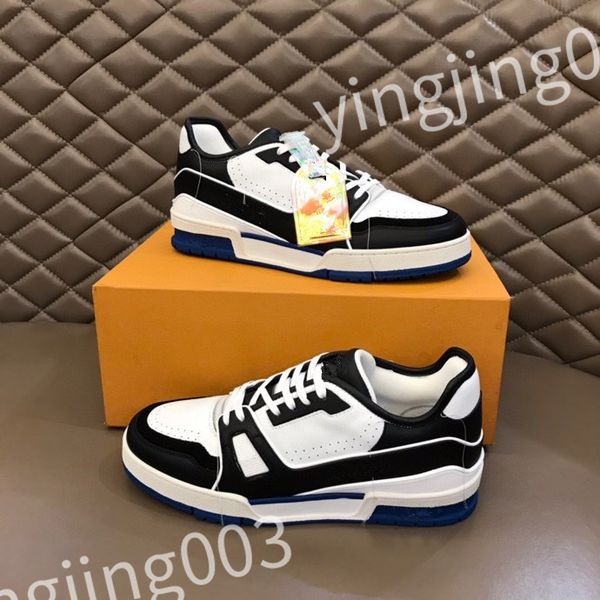 

2023 new designer woman shoe leather lace up men fashion platform sneakers white black mens womens casual shoes chaussures size 39-44 rd1012