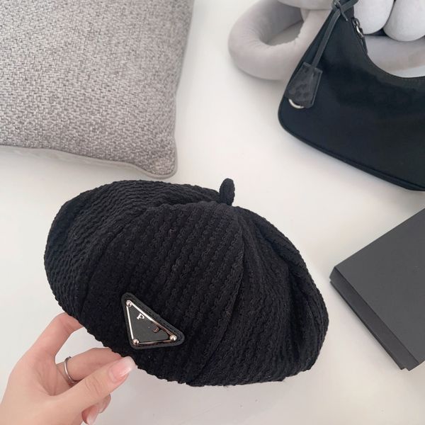 

designer beret womens letter luxury tie-dye cashmere hat beret cap lady outdoor travel warm winter windproof vacation bonnet caps aa9, Blue;gray