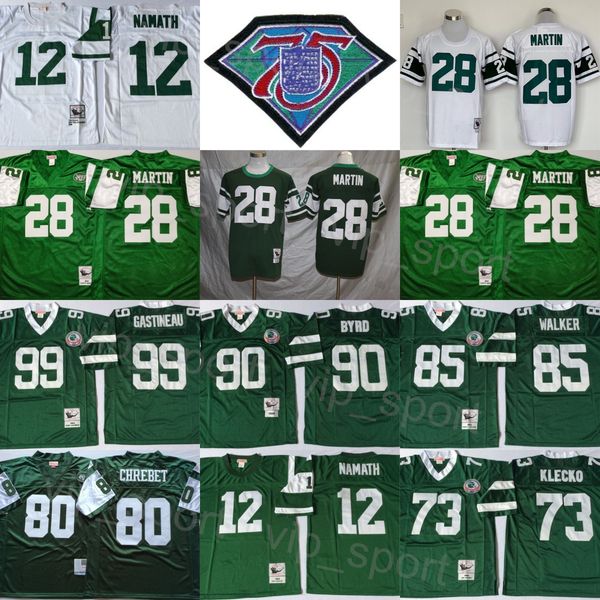 

retro football 73 joe klecko jerseys 1989 2004 vintage 99 mark gastineau 90 dennis byrd 85 wesley walker 28 curtis martin 80 wayne chrebet 1, Black;red