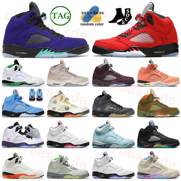 

2023 mens jumpman 5 basketball shoes 5 og sneakers alternate grape raging bull lucky green craft light orewood brown black muslin sail unc t