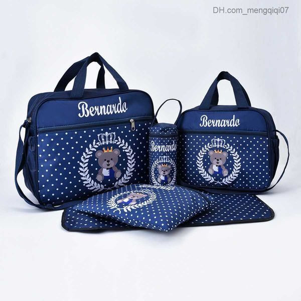

diaper bags mom's bag five piece bag fashion printed bear multi functional large capacity one shoulder cross over pregnant women's