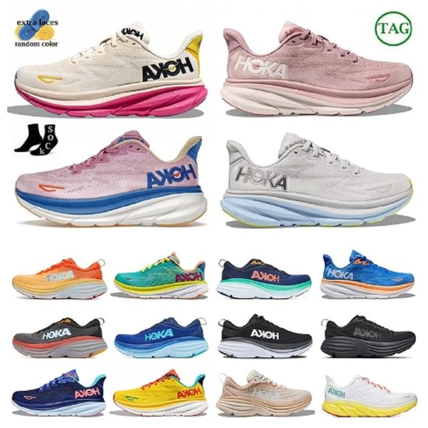 

eur 36-45 hoka one bondi 8 clifton 9 athletic hokas people running shoes triple black white light blue sports trainers lifestyle shock absor