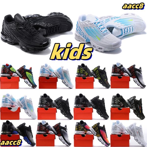 

kids shoes tn youth low sneakers enfants infants toddlers children triple black white 3 designer brand
