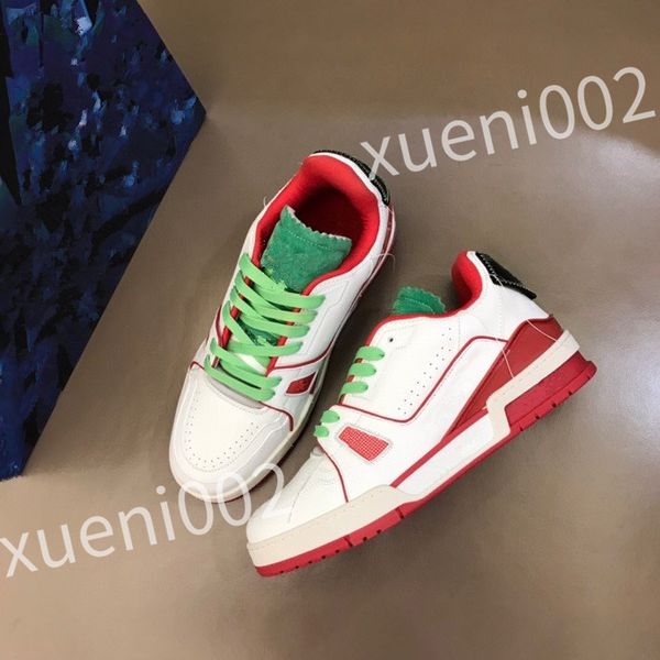 

2023 designer sneakers women shoes classic calfskin sneakers casual style leather trainers lace-up sports train shoes size 39-44 rd1011, Black