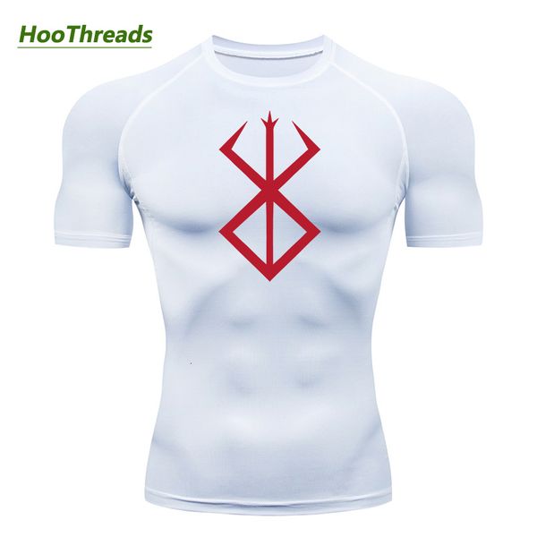 

men's t-shirts anime berserk print mens compression shirts short sleeve gym workout fitness undershirts quick dry athletic t-shirt tees, White;black