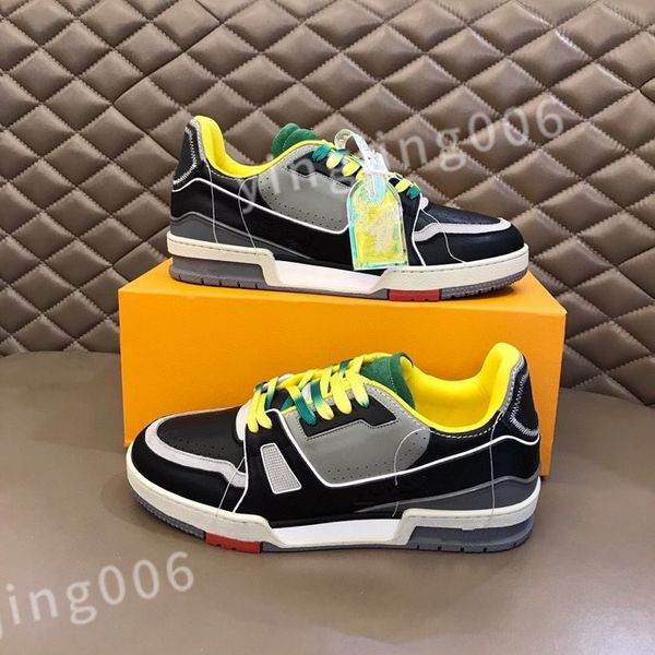 

2023 r sneaker virgil trainer casual shoes calfskin leather abloh white red blue overlays platform low sneakers size 39-44 rd1012, Black