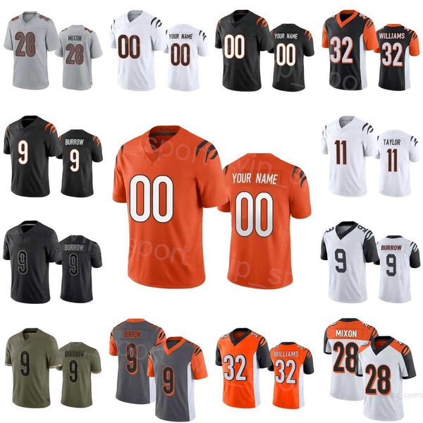 

custom football 11 trent taylor jerseys 16 trenton irwin 99 myles murphy 9 joe burrow 28 joe mixon 32 trayveon williams 1 jamarr chase salut, Black;red