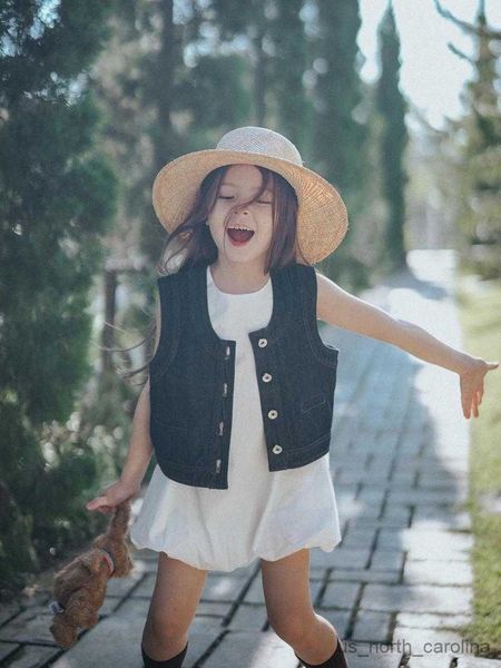 

girl's dresses girls' summer 2023 new children's short blossom sleeveless dress baby edition foreign style skirt r230816, Red;yellow