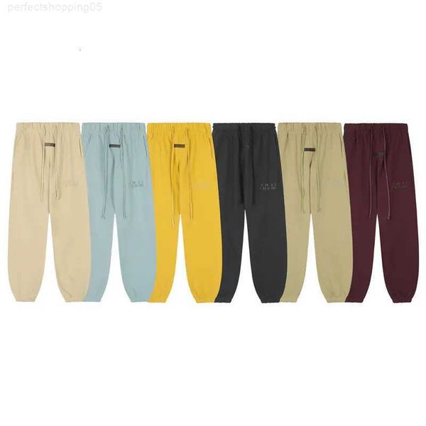 

fashion mens designer pants ess men women solid color pant trousers hip hop motion for male casual joggers, Black