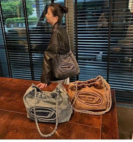 

original quality tote trash shopping bag luxury womens designer purses channel chain dieselhandbags totes genuine denim crossbody bag large